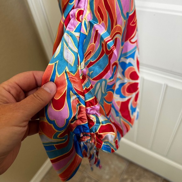 Dress Forum Mini Dress Floral Print Cowl Neck Ruched Bodycon Medium - Picture 5 of 9